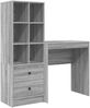 vidaXL Schreibtisch mit Schubladen mit Regal 2 pcs Graues Sonoma 3337310 Bild 2