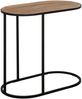 Beistelltisch Terra aus Teakholz, Industrial Design, Natur, oval mit schwarzem Metallgestell Bild 2