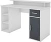 byLIVING Schreibtisch DIEGO / Arbeits-Tisch mit viel Stauraum in matt weiß / Fronten in anthrazit / Computer-Tisch / 1 Schublade, 1 Tür, 3 offene Fächer / 120 x 88 x 55 cm (BxHxT) Bild 3