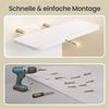 SONGMICS Spiegel 360° drehbar, mit Haken und Ablagen, Standspiegel für Wohnzimmer und Schlafzimmer, Hartglas, gewölbt, weiß Bild 4