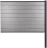 WPC-Sichtschutz Sarthe, Zaun Windschutz, Alu-Pfosten zum Einbetonieren ~ Erweiterungselement, 185cm grau Bild 2