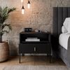 Lookway Nachttisch MIDNIGHT mit geriffelter Front auf Gestell, Breite 54 cm Bild 3