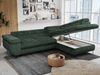 Mks Möbel 'Peter L-form' Ecksofa mit Bettfunktion, Bettkasten & einstellbaren Kopfstützen, Grün, Cord, mit Topper, rechts Bild 3