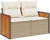vidaXL 5-tlg. Garten-Sofagarnitur mit Kissen Beige Poly Rattan 3326013 Bild 4
