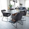 HOME DELUXE Esszimmerstuhl mit Armlehne Webstoff PAKU – 2er Set Anthrazit Bild 2
