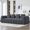 Modulares Ecksofa, Samtstoff, tiefes Sitzgefühl, 260 x 94,5 x 80 cm, Dunkelgrau Bild 2