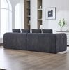Modulares Ecksofa, Samtstoff, tiefes Sitzgefühl, 260 x 94,5 x 80 cm, Dunkelgrau Bild 4