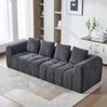 Modulares Ecksofa, Samtstoff, tiefes Sitzgefühl, 260 x 94,5 x 80 cm, Dunkelgrau Bild 3