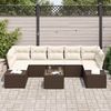 vidaXL Gartensofa-set mit Kissen 8 pcs Braun und Creme Poly-Rattan 3355647 Bild 3