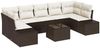 vidaXL Gartensofa-set mit Kissen 8 pcs Braun und Creme Poly-Rattan 3355647 Bild 2