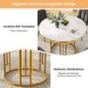 Runder Esstisch MDF Marmoroptik 80x80cm Metallgestell Verstellbare Füße Stabil Elegant,Weiß & Gold Bild 5