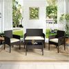 Yaheetech Balkonset Gartenmöbel-Set 4-er Set Rattanmöbel für 4 Personen, Gartengarnitur aus Zweisitzer-Sofa & 2 Einzelsofas & Kaffeetisch Bild 2