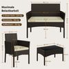 Yaheetech Balkonset Gartenmöbel-Set 4-er Set Rattanmöbel für 4 Personen, Gartengarnitur aus Zweisitzer-Sofa & 2 Einzelsofas & Kaffeetisch Bild 3