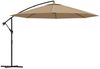 Sonnenschirm rund MARC 350cm Taupe UV-Schutz, Kurbelsystem Ampelschirm rund Freiarm Sonnenschirm 350 cm Kurbelschirm Standschirm Sonnenschutz Gartenschirm Balkonschirm klassisch Bild 5