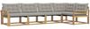 vidaXL Outdoor-Sofagarnitur mit Kissen 5 pcs Weiß und Hellgrau 3388685 Bild 2