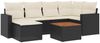 vidaXL 7-tlg. Garten-Sofagarnitur mit Kissen Schwarz Poly Rattan 3256553 Bild 2