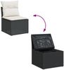vidaXL 7-tlg. Garten-Sofagarnitur mit Kissen Schwarz Poly Rattan 3256553 Bild 4
