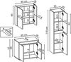 Roomart MELONA-S2-65 Badmöbel Set– 3-teiliges Badezimmermöbel Set - Unterschrank(ohne Waschbecken), Spiegelschrank & Hochschrank - H 55 x B 35 x T 65 cm • Weiß Bild 4