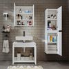 Roomart MELONA-S2-65 Badmöbel Set– 3-teiliges Badezimmermöbel Set - Unterschrank(ohne Waschbecken), Spiegelschrank & Hochschrank - H 55 x B 35 x T 65 cm • Weiß Bild 3
