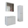 Roomart MELONA-S2-65 Badmöbel Set– 3-teiliges Badezimmermöbel Set - Unterschrank(ohne Waschbecken), Spiegelschrank & Hochschrank - H 55 x B 35 x T 65 cm • Weiß Bild 5