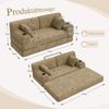2-Sitzer Schlafsofa Cord, hohe Lehne, 2 Getränkehalter, 4 Taschen, Khaki Bild 4