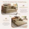 2-Sitzer Schlafsofa Cord, hohe Lehne, 2 Getränkehalter, 4 Taschen, Khaki Bild 2