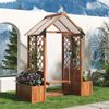 Pflanzkübel, Outdoor-Schaukel, Pflanzgefäß mit Spalier als Kletterhilfe, mit Sonnendach aus Polycarbonat. Blumenkasten Pflanzkasten, Braunes Massivholz, Geeignet für Garten, Hof und Terrasse Bild 4