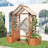 Pflanzkübel, Outdoor-Schaukel, Pflanzgefäß mit Spalier als Kletterhilfe, mit Sonnendach aus Polycarbonat. Blumenkasten Pflanzkasten, Braunes Massivholz, Geeignet für Garten, Hof und Terrasse Bild 5