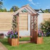 Pflanzkübel, Outdoor-Schaukel, Pflanzgefäß mit Spalier als Kletterhilfe, mit Sonnendach aus Polycarbonat. Blumenkasten Pflanzkasten, Braunes Massivholz, Geeignet für Garten, Hof und Terrasse Bild 2
