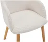 Vente-unique - JELISA Stuhl Samt Beige - B 56 cm x H 79 cm x L 54 cm Bild 5