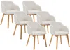 Vente-unique - JELISA Stuhl Samt Beige - B 56 cm x H 79 cm x L 54 cm Bild 2