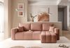 Ecksofa Schlafsofa Sofa LEROS in Stoff Manila Altrosa Ottomane Rechts Bild 2