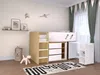Vente-unique - SAGITI Bett Holz, Platte BeigeWeiß - B 110,8 cm188,8 cm x H 120,3 cm x L 196 cm Bild 2