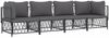 vidaXL 4-tlg. Garten-Lounge-Set mit Kissen Anthrazit Stahl 3186821 Bild 3