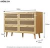 Celya Kommode Sideboard mit 6 Schubladen, 120x76.5x40cm, Schubladenschrank aus Holz (Sideboard Highboard mit viel Stauraum), Schubladenkommode mit Metallgriffe, für Schlafzimmer, Wohnräume, Büro Bild 2