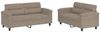 vidaXL 2-tlg. Sofagarnitur mit Kissen Taupe Mikrofasergewebe 3202314 Bild 2
