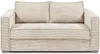 Vente-unique - LORETO Sofa SamtStoff Beige - B 223 cm95 cm x H 90 cm x L 215 cm Bild 2