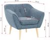 Sofa, Skandinavischer Stil, Holzbeine - PIRS - 1 Sitzer - Blau - Stoff Bild 3