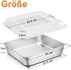 Kuchenform Edelstahl Auflaufform 24x24x5cm Brownie Backform Deckel Bild 2