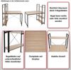 Schreibtisch mit Regal HWC-K81, Laptoptisch Bürotisch Arbeitstisch, 100x60cm Metall MDF ~ braun Bild 2