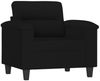 vidaXL 4-tlg. Sofagarnitur mit Kissen Schwarz Mikrofasergewebe 3202311 Bild 3