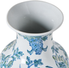 Blumenvase LLANES Porzellan 36 cm Weiß Blau Bild 4