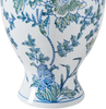 Blumenvase LLANES Porzellan 36 cm Weiß Blau Bild 5