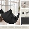 tectake Hängesessel Hängeschaukel, Belastbarkeit 150 kg, ca. 100 x 150 x 150 cm (Hängestuhl Malika, in Schwarz), dicke Kissen, mit Bücherfach & Flaschenhalterung, inkl. Tragetasche Bild 3
