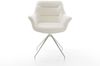 Esszimmerstuhl Kaira-Flex Bouclé Soft Beige Kreuzgestell konisch Edelstahl Bild 2