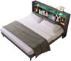 Polsterbett 160×200 cm aus Massivholz mit LED-Beleuchtung und USB-Ladestation, grau Bild 5
