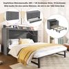 Schrankbett 140×200 cm mit USB, Typ-C und Schublade, Grau, ohne Matratze Bild 4