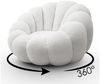 yourhouse24 Drehsessel ORIA inkl. Hocker, Bouclé Lounge Sessel, Teddy-Stoff (Set, 2-St, Relaxsessel mit Hocker), 360° drehbar, Low-Seating Bild 3