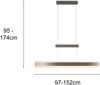 LED Pendelleuchte ARCOLA ausziehbar höhenverstellbar Silber, max. Breite 152cm Bild 4