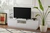Dmora Fernsehschrank Morrigan, Ständer für Wohnzimmerfernseher, Niedriges Wohnzimmer-Sideboard, TV-Ständerbasis, 160x30 h42 cm, Weiß Bild 2